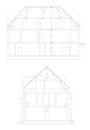 Cross section made through a house in CAD