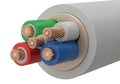 Cross section of multi-colored electrical cable Royalty Free Stock Photo