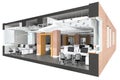 Cross section of the office space