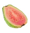 Cross section of a pink guava