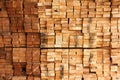 Cross section of sawn timber,Selection of freshly sawn timber material Royalty Free Stock Photo