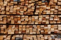 Cross section of sawn timber,Selection of freshly sawn timber material Royalty Free Stock Photo