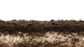 A cross-section of soil layers with distinct horizons, showcasing the textures and compositions from topsoil to subsoil Royalty Free Stock Photo