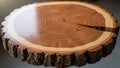 Cross-section of a tree trunk showcasing growth rings and bark Royalty Free Stock Photo