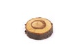 Cross section of tree trunk on white background Royalty Free Stock Photo