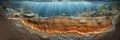 Cross-section of a tropical ocean and rock layers as a panorama, Generative AI Royalty Free Stock Photo