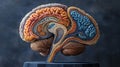 cross sectional illustration human brain