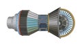 Cross-Sectional View of a Modern Jet Engine, vector design Generative AI Royalty Free Stock Photo