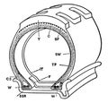 Cross Sectional View of Straight Side Rim Tire, vintage illustration