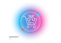 Cross sell line icon. Market retail sign. Gradient blur button. Vector