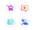 Cross sell, Recovery server and Medical chat icons set. Vacuum cleaner sign. Vector