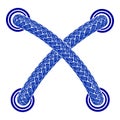 Cross shoelace icon, simple style