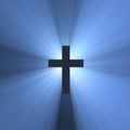 Cross sign holy blue light flare
