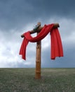 Cross and sky with clouds