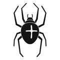Cross spider icon, simple style