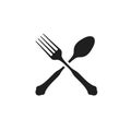 Cross spoon and fork icon vector illustration