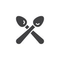 Cross spoons vector icon