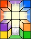 Cross in Stained Glass Royalty Free Stock Photo