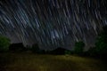 Star trails along the celestial equator