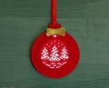 Cross-stich on the felt for Cristmass tree