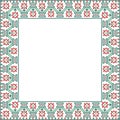 Cross stitch border with ethnic ornament