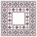 Cross stitch borders set with ethnic ornament Royalty Free Stock Photo
