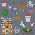 Cross stitch christmas elements