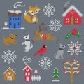 Cross stitch christmas elements