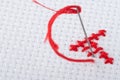 Cross-stitch closeup Royalty Free Stock Photo