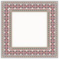 Cross stitch colorful border with ethnic ornament