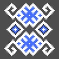 Fun cross stitch element. Isolated ukrainian blue pattern