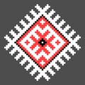 Cool cross stitch element. Isolated ukrainian pattern