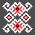 Fun cross stitch element. Isolated ukrainian red pattern