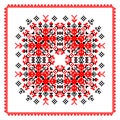 Cross-stitch embroidered folk vector pattern