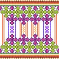 Cross Stitch Embroidery floral design for seamless pattern texture Royalty Free Stock Photo