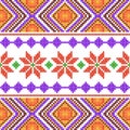 Cross Stitch Embroidery floral design for seamless pattern texture Royalty Free Stock Photo