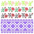 Cross stitch embroidery, national Ukrainian pattern, ornament, vector.