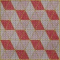 Cross-stitch. Embroidery. Seamless rhombus pattern. Grid. Mosaic. Geometric openwork. Pattern in multicolor rhombuses. Modern