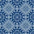 Cross-stitch embroidery style vector seamless pattern - inspired by the old folk art designs from Bosnia and Herzegovina Zmijanjsk