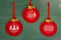 Cross-stitch on felt for Christmas tree decorations.