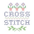 Embroidery, Decorative Cross Stitch Needlework Retro Design