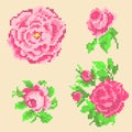 Cross Stitch Roses Elements