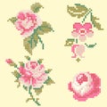 Cross Stitch Roses Elements