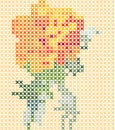 Cross stitch scheme of marigold flower Royalty Free Stock Photo