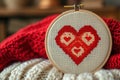 Cross - stitching with heart