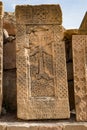 Cross-stone, khachkar, at Noravank monastery, Armenia Royalty Free Stock Photo