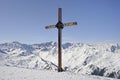 Cross on the summit on a mountain in Austria Royalty Free Stock Photo