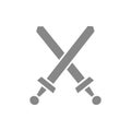 Cross swords gray icon. Board game, table entertainment symbol