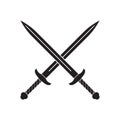 Cross swords icon. Medieval knight weapon. Vector illustration.