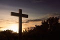 The cross symbol of christian at outdoor Royalty Free Stock Photo